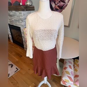 Veronica Beard lace knit style and brown dress- so chic! Size 12